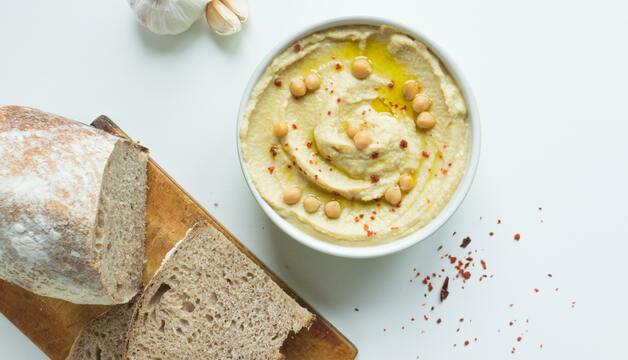 Hummus als Dip für Wintergemüserollen