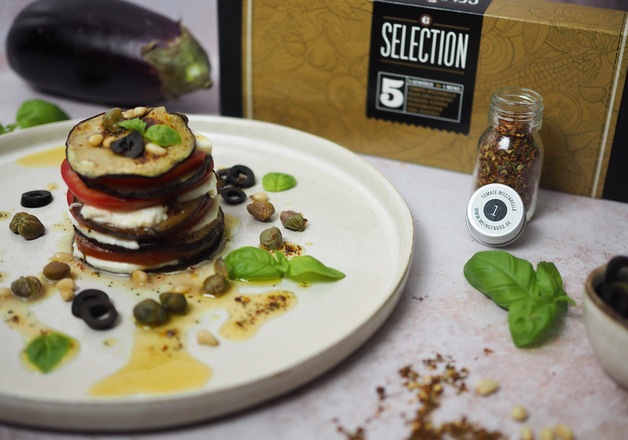 Auberginen Mozzarella Türmchen
