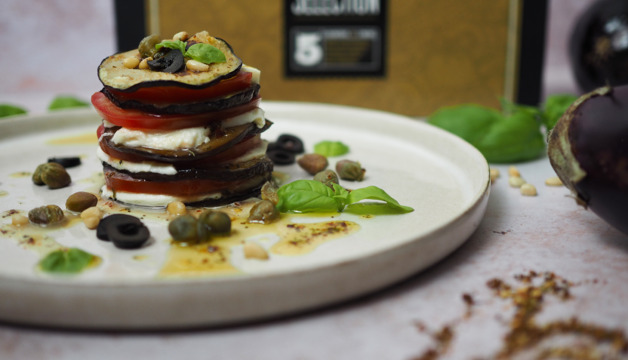 Auberginen Mozzarella Türmchen