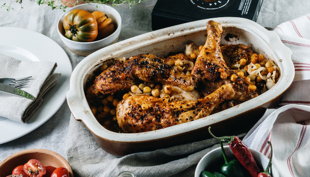 Marokkanisches Hähnchen mit Kichererbsen