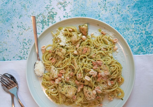 Spaghetti mit Lachs Zitronensoße