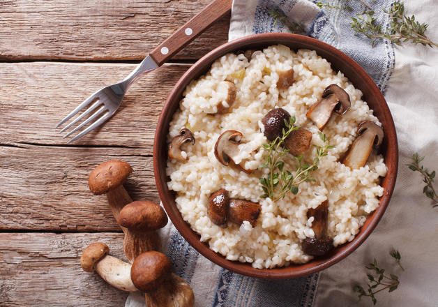Saibling an Wildpilz-Risotto