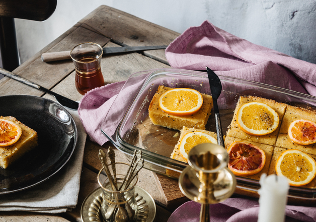 Basbousa mit Orangensirup