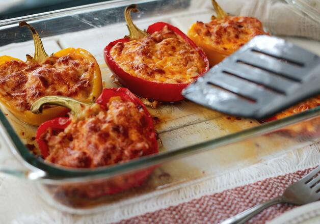 Gefüllte Paprika vegetarisch oder mit Hack