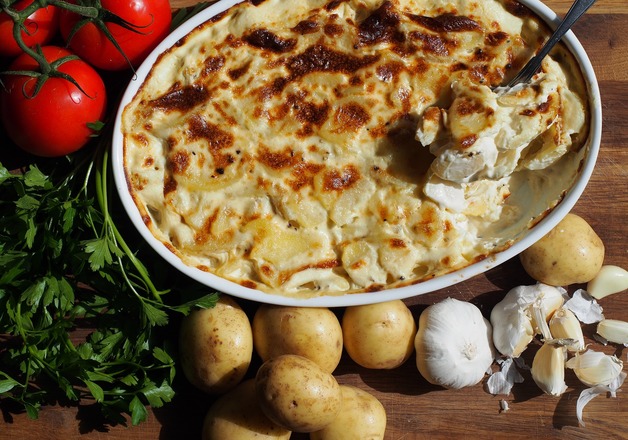 Selbstgemachtes Kartoffelgratin