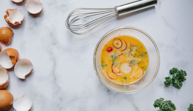 Rührei verfeinert mit Petersilie getrocknet