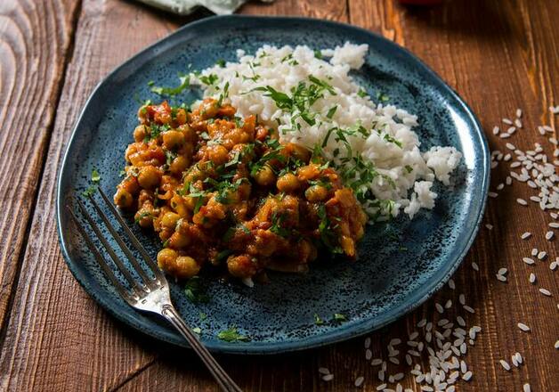 Selbstgemachtes Kichererbsen-Curry vegan