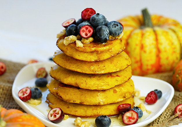 Selbstgemachte Kürbis Pancakes