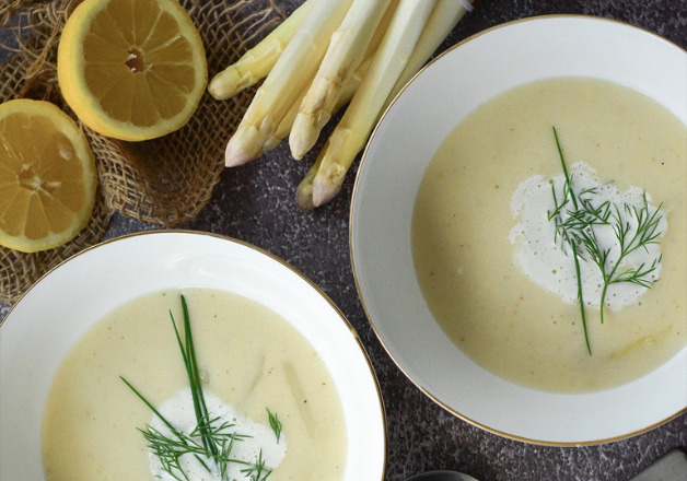Spargelcremesuppe mit Kerbel