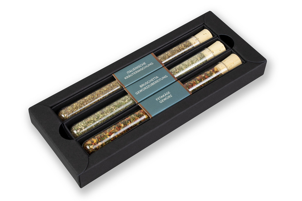 Gewürz-Reagenzglas als Gastgeschenk