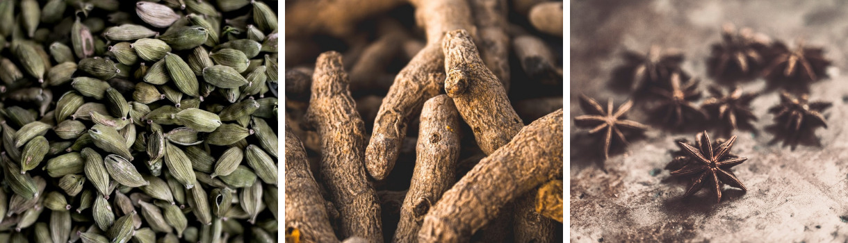 Kardamom, Kurkuma und Sternanis - wärmende Gewürze