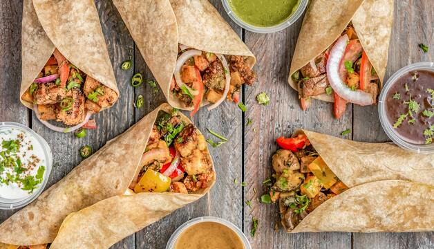 selbstgemachte Chicken Wraps