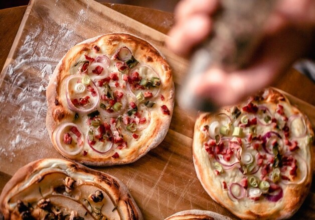 Selbstgemachte Elsässer Flammuchen