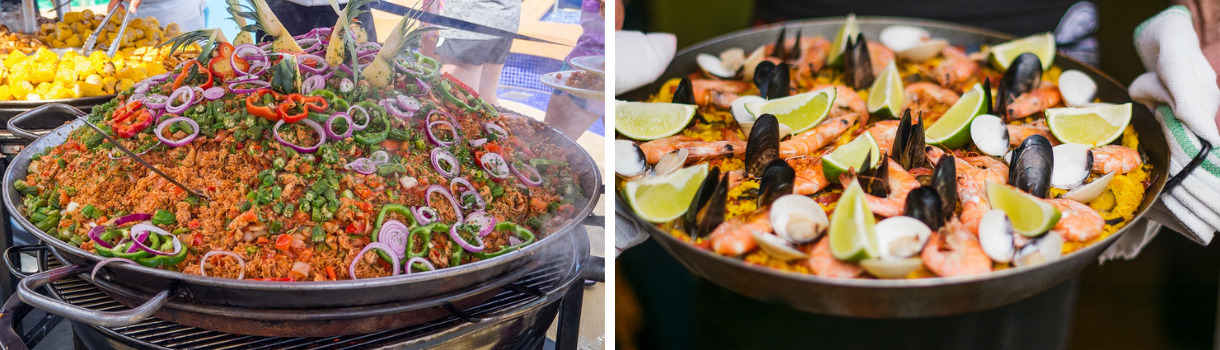 Verschiedene Arten von Paella