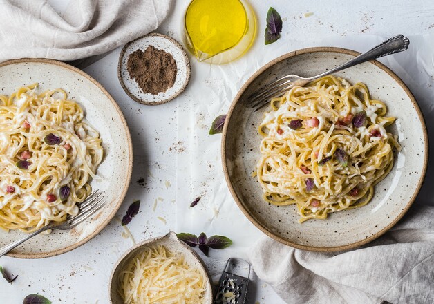 Selbstgemachte Spaghetti Carbonara